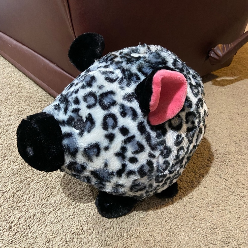 Leopard print JUMBO PLUSH PIGGY BANK by Fab NY